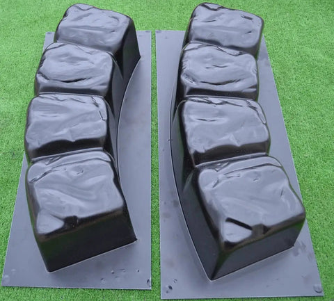 Two-Piece Concrete Border Edging Molds Set, 47.2 Inch Round Edge Stone Molds For DIY Gardens And Patios on grass