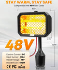 Badass 48V Electric Golf Cart Heater With Infinite Temperature Adjustment And Windproof Carbon Fiber Core, 400W, compact design.