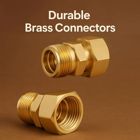 Brass Garden Hose Swivel Connector No Leak Seal Easy Rotate 360 Degree Fit Three Quarter GHT To Prevent Kinks Leaks And Boost Water Flow For Outdoor Yard Use, brass connector