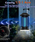 Outdoor And Indoor Bug Zapper With Waterproof Build And LED Night Light 18W Power 4000V High Voltage Electric Mosquito Trap