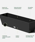 Durable All Weather Window Box Planter For Indoor Outdoor Windowsill Or Balcony Built To Last Long Rectangular Planter With Drainage Holes