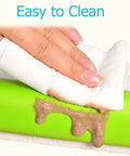 Cleaning a 78.7 Inch L Shaped Corner Protector Self Adhesive Foam Edge Guard with white cloth, showcasing easy maintenance.