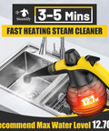 Powerful Handheld Steam Cleaner With 1050W Quick Heat In 3 To 5 Minutes cleaning a kitchen sink