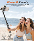 Two women using All In One Phone Tripod And Selfie Stick With Remote For iPhone And Android Ultra Portable And Lightweight 62 Inch Extendable Travel Stand For Vlogging And Video On The Go on a beach.