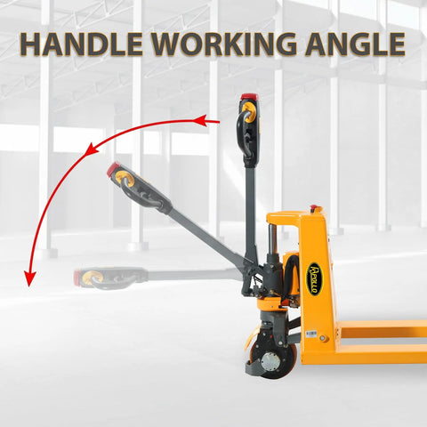 Replacement Handle For Apollolift Classic Electric Pallet Jack Compatible With A-1034 And A-1017 Models showing working angle.