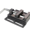 Heavy-duty bench vise for secure workholding with adjustable clamp, ideal for use with 8 Inch Benchtop Drill Press.