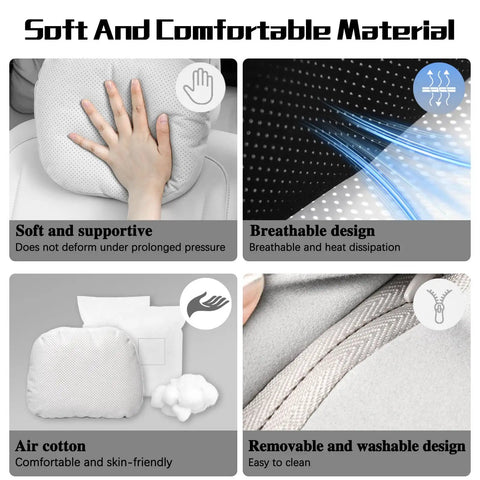 Stylish 2-In-1 Car Headrest Pillow For Mini Roadster Countryman And Paceman Models With Breathing Vent Fabric. Soft, breathable material.