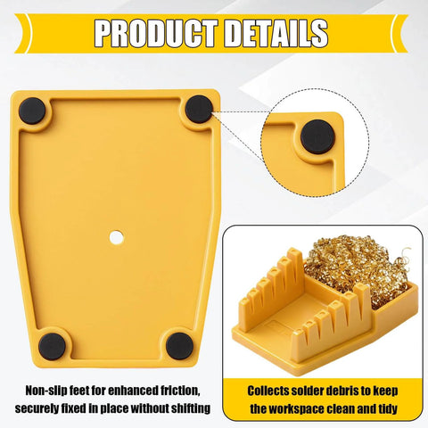 Wire Soldering Holder With Heat Resistant Silicone Stand And Five V Shaped Grooves Plus Storage Tray And Helping Hands