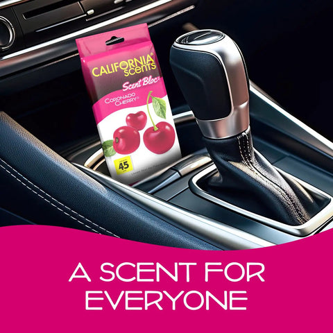 Power Bloc Car Air Freshener Coronado Cherry Scent With Biodegradable Fiber Pad And Up To 45 Day Longevity Eco Friendly Design For A Fresh Ride Made In The USA under seat by gear shift