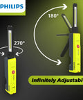 Slim Rechargeable LED Work Light With Magnetic Base And Hook, Pro Grade Dual Mode Spotlight 270-Degree and 180-Degree Tilt