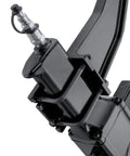 Close-up view of 3-In-1 Pneumatic Flooring Nailer And Stapler, metal air connection detail, part of durable pro tool for wood flooring.