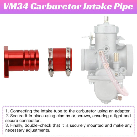 Intake Manifold Inlet Pipe Adapter Kit For Predator 301cc 420cc 459cc Engines And GX340 GX390 GX270 Carburetors VM34 Compatible