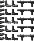 Half Inch Poly PPSU Barb Crimp PEX Fittings Set, 30 Pieces Including 10 Elbows, 10 Straights, 10 Tees, No Lead, Perfect For Potable Water