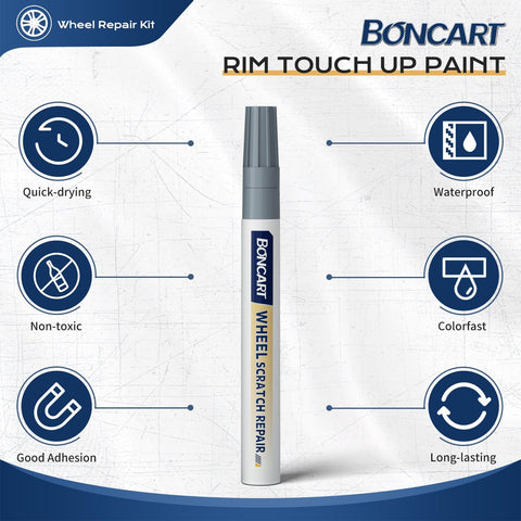 Wheel Scratch Repair Kit For Cars Rim Touch Up Paint Pen In Silver with quick-drying, waterproof features and good adhesion