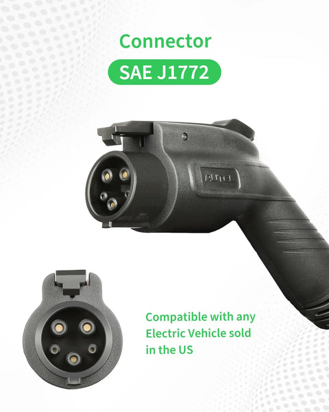 Premium Sae J1772 Level 2 Electric Vehicle Charging Cord connector, durable design, compatible with US electric vehicles.