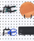 Four Piece Pegboard Hook Set With L Shaped Design for Stable Tool Hanger on Workbench and Garage Pegboard Black Flat Utility Hooks