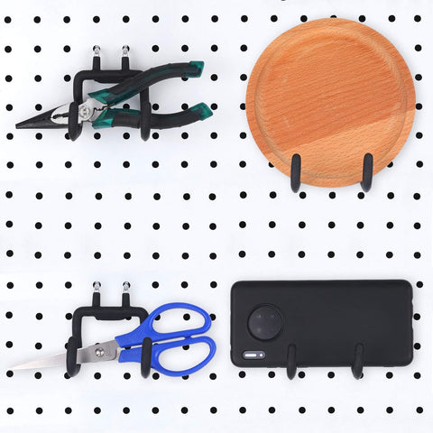 Four Piece Pegboard Hook Set With L Shaped Design for Stable Tool Hanger on Workbench and Garage Pegboard Black Flat Utility Hooks