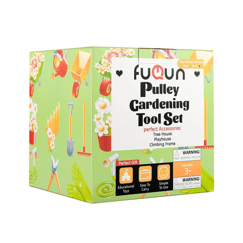 Box for Pulley Gardening Tool Set, treehouse toy accessories, features educational toys for kids, garden backdrop, playful design
