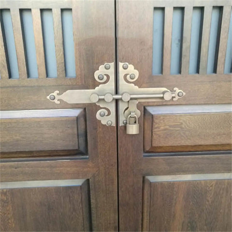 Workhorse Sliding Bolt Door Latch Secure Slide Lock For Garden Barn Fence Shed And Patio Gate Bronze large size on wooden doors.