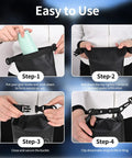 Person demonstrating use of 2L Roll Top Waterproof Dry Bag With Integrated Sealed Clear Phone Pouch For Boating Fishing And Travel Heavy Duty Black Dry Pack.