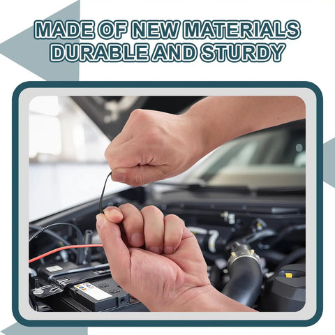 Hands using Heavy Duty Self-Locking Nylon Cable Tie Buckle Kit with 50 LB Tensile Strength in car engine area