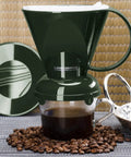 Pour Over Coffee Dripper Kit With Filters 18 Ounce Capacity BPA Free Plastic Dark Green Includes 100 Filters Easy Clean