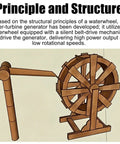 Illustration of Micro Hydroelectric Generator For Outdoor Use 50W Disc Type Water Turbine With Belt Driven Output