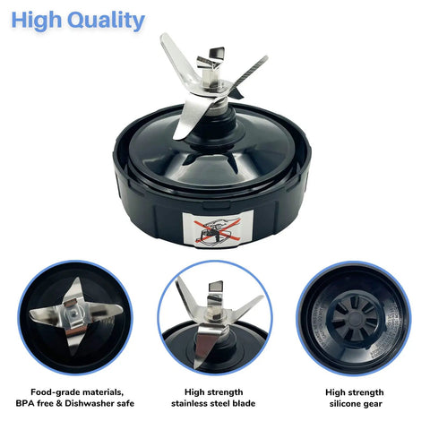 7 Fin Blade Extractor With Gasket Replacement for Auto iQ Blenders, showcasing stainless steel blades and food-grade materials