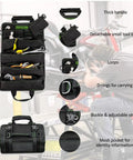 Heavy Duty Tool Roll Up Bag With Six Tool Pouches Built From 1000D X 1000D Fabric For Motorcycle And Truck Use Roll Up Organizer and tools