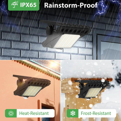 Rock Solid 118 Led Solar Lights Outdoor Clip On Motion Sensor Security Light Featuring 3 Quick Switch Modes And Three Cool To Warm Color Temps Usb Ready 2 Pack That Goes Hard At Night And Lights Up The Whole Yard