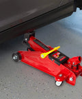 Heavy Duty Hydraulic Floor Jack 2 Ton Trolley Jack With 4000 Lb Capacity, Safety Overload System, Built To Last Durable Steel Construction, Red Finish For Home Garage Or Auto Shop Use