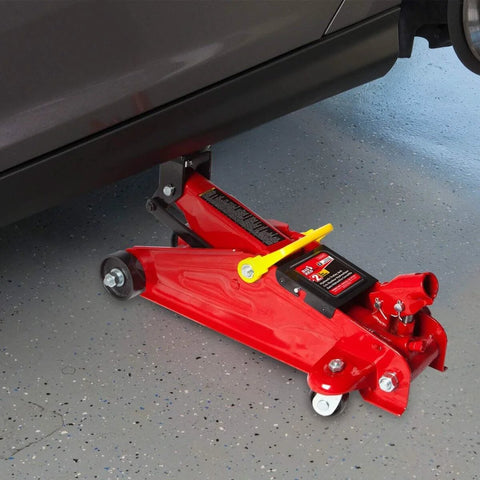 Heavy Duty Hydraulic Floor Jack 2 Ton Trolley Jack With 4000 Lb Capacity, Safety Overload System, Built To Last Durable Steel Construction, Red Finish For Home Garage Or Auto Shop Use
