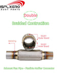 Beefy Universal Exhaust Flex Pipe 2.25 Inch Stainless Steel Double Braided 2 Ply Leak Proof Design For Cars And Trucks