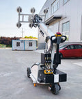 Heavy Duty Mobile Glass Lifter Cart With Vacuum Suction Cup Handler For Smooth Window And Curtain Wall Install, side view.