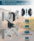 X Shaped RV Wheel Chocks 2 Pack For Trailers And Trucks With Anti Rust Coating Drill Adjustable Option Universal Fit