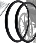 Universal 24 Inch No Flat Polyurethane Wheelchair Tires Pair With Mounting Tools And Straps Included Fits Nine Spoke 24 Inch Plastic Wheels From All Brands