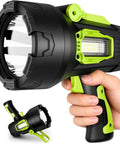 Rechargeable Spotlight 2,000,000 Lumen Handheld Searchlight With Foldable Tripod Ultra Bright LED Flashlight handheld view