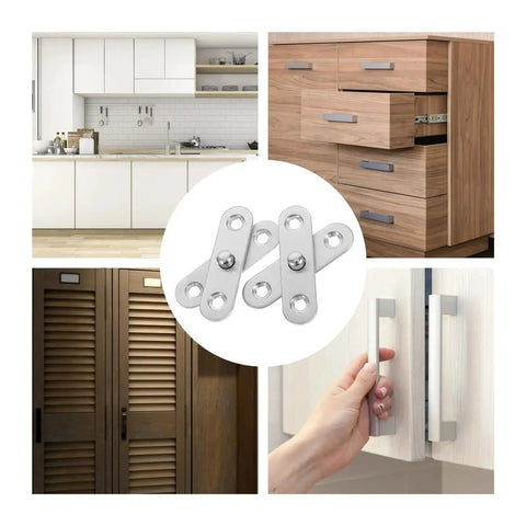 Hidden 360 Degree Pivot Hinges Set, Stainless Steel Black Finish, 20 Pack for Secret Doors shown with cabinets and drawers