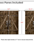 Barn Wood Door Style Blackout Curtains For Kids Rooms Cozy Rustic Home Decor Darkening Window Drapes 63 By 63 Inch 2 Panels