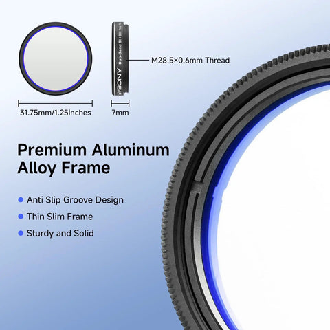 SV220 7nm Dual Narrowband Nebula Filter For 1.25-Inch Telescopes With SII And OIII High Transmission Cutoff OD5 with aluminum frame
