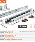 Bottom Mount Drawer Slides, 6 Pairs, 18 Inch, Heavy Duty Full Extension Steel Tracks With Soft Close, shown with installation parts