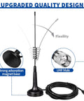 27MHz CB Radio Antenna With PL259 And BNC Male Connectors, Magnetic Base Mount, UHF Male, cable coiled next to base