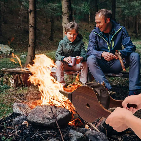 Outdoor camping using Large Wood Fire Bellows With Hanging Strap Cast Nozzle For Outdoor Camping And BBQ Grill Chimney Hand Pump Fireplace Tool Accessories Premium Leather Heat Resistant Durable Solid Wood Construction.