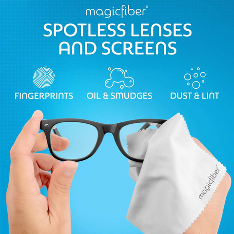 MagicFiber microfiber cleaning cloth, 6-pack, white, for glasses and screens