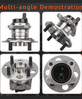 Multi-angle view of Rear Wheel Hub And Bearing Assembly Pair 512370 For Toyota Yaris 2006-2014, Prius C 2012-2015, Scion iQ EV 2013