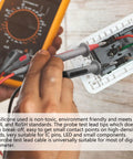 Double Insulated Multimeter Test Lead Kit With 4mm Banana Probes Alligator Clips And 0.7mm Needle Probe Heavy Duty Leads In Use