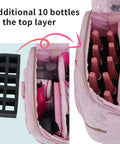Nail Polish Organizer Case That Fits One Nail Lamp And Fifty Bottles Waterproof Storage With Leakproof Side Pockets For Remover