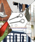Beefy Heavy Duty Five Pack Eyebolts One Quarter Inch Diameter Two And Three Eighths Inch Length Threaded With Nuts And Washers Marine Grade 316 Stainless Steel Shoulder Lifting Ring Eyebolts For Reliable Hoisting And Secure Attachments, shown with various applications including hammocks and hanging chairs.