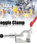 Four Pack Heavy Duty Push Pull Toggle Clamps With Beefy Hold And 99 Pound Load Rating 190 Degree Angled Handle for easy woodworking.