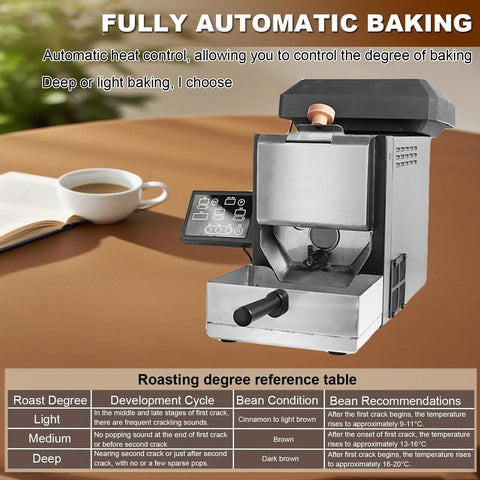Badass Home Coffee Bean Roaster Featuring Direct Fire Technology And Precision Agitator Drum with control panel and drip tray.